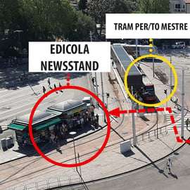 Autobus z lotniska Marco Polo do Wenecji na Piazzale Roma