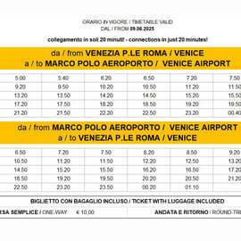 Autobus z lotniska Marco Polo do Wenecji na Piazzale Roma